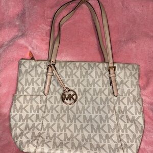 Michael Kors Monogram Cream Tote